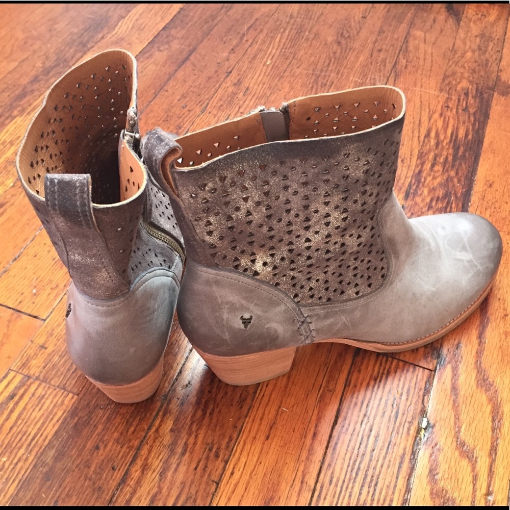 TRASK Metallic Suede and Leather Boot